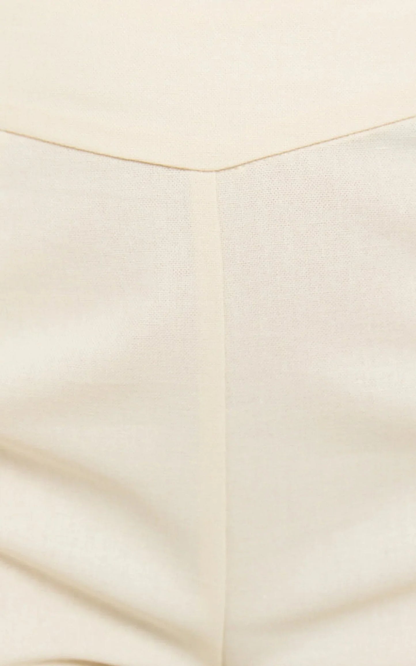 Jamir Pants - Linen Look High Waisted Fit and Flare Pants in Cream