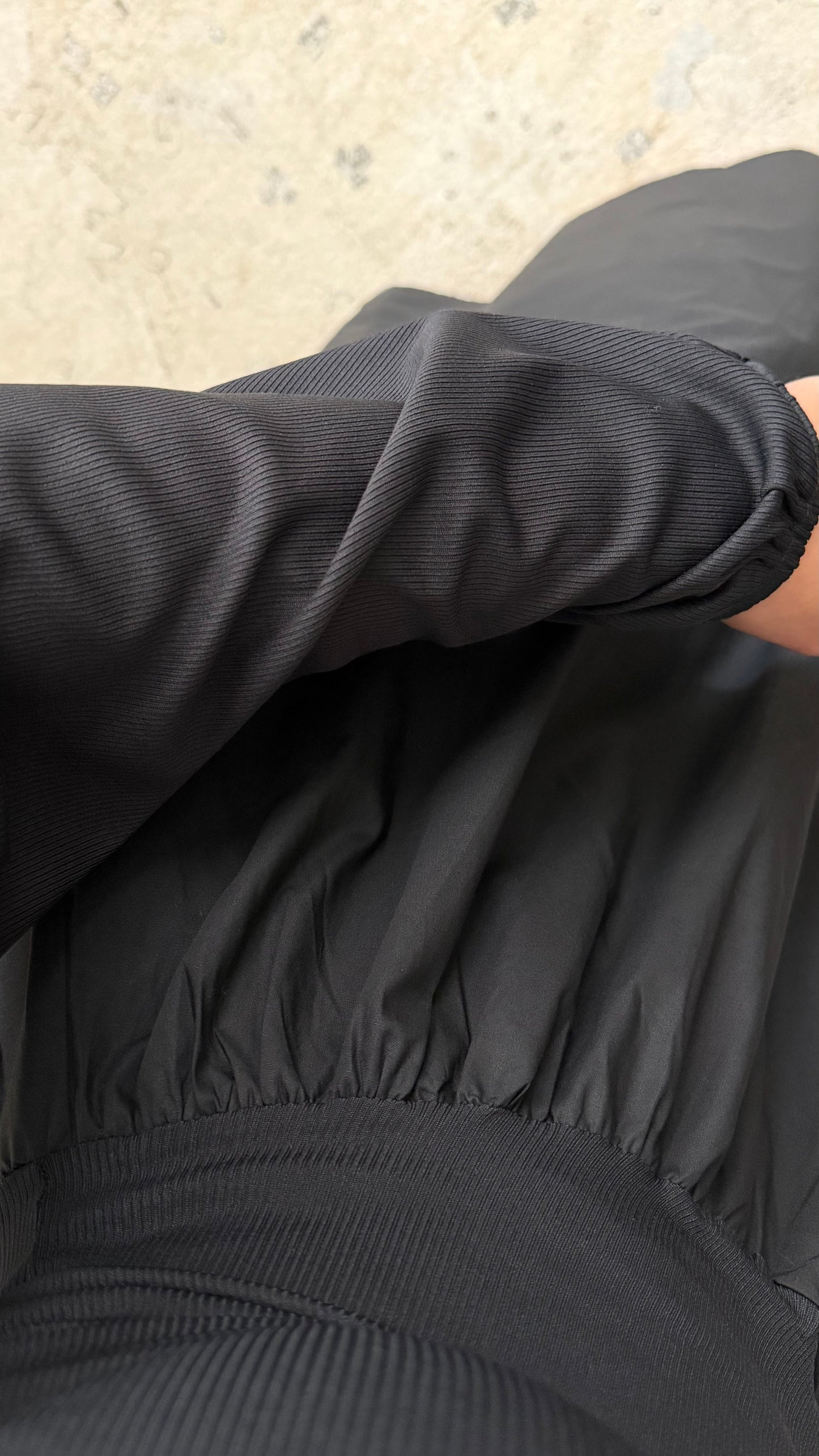 Robe bi-matière épaulettes MIYU I Noir