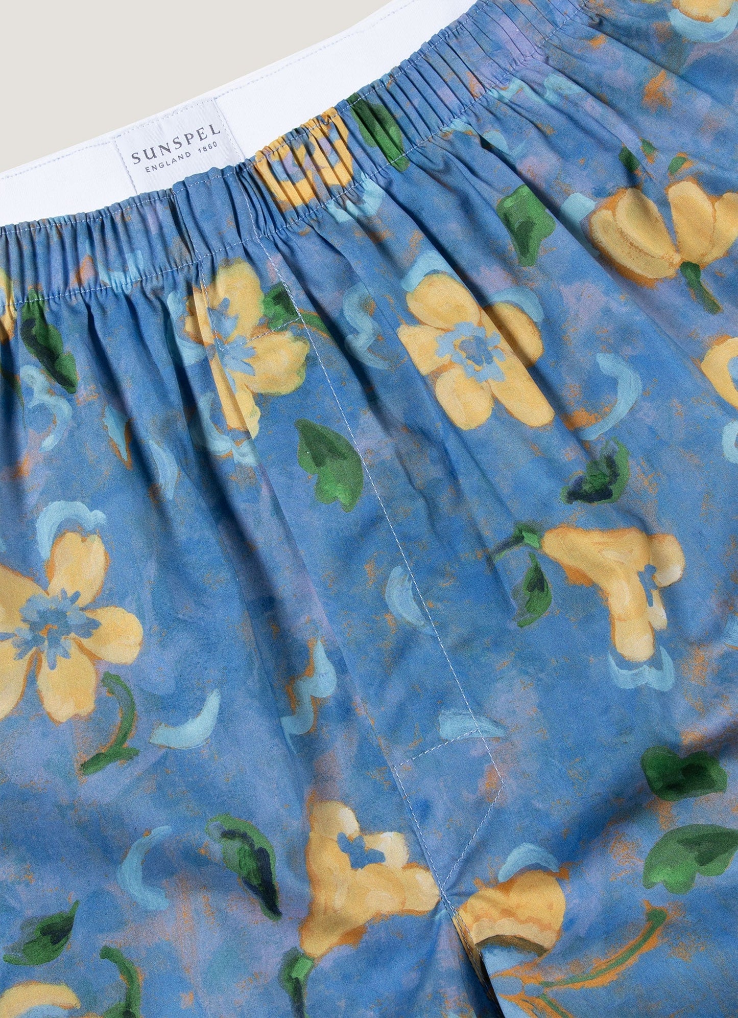 Mens Classic Boxer Short In Liberty Fabric In Blue Tulip Mbox4701L Buxc