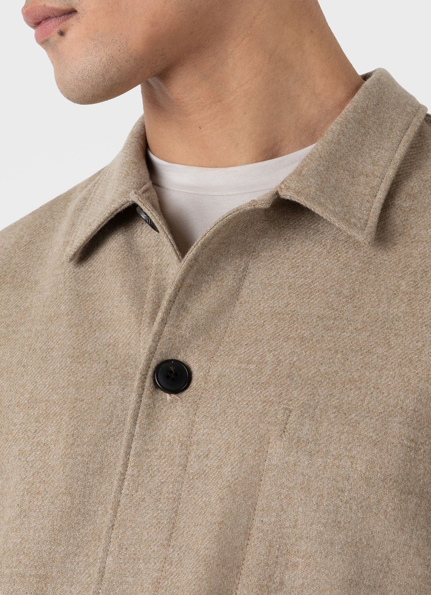 Mens Wool Twin Pocket Jacket In Sandstone Mjac7065 Brfc