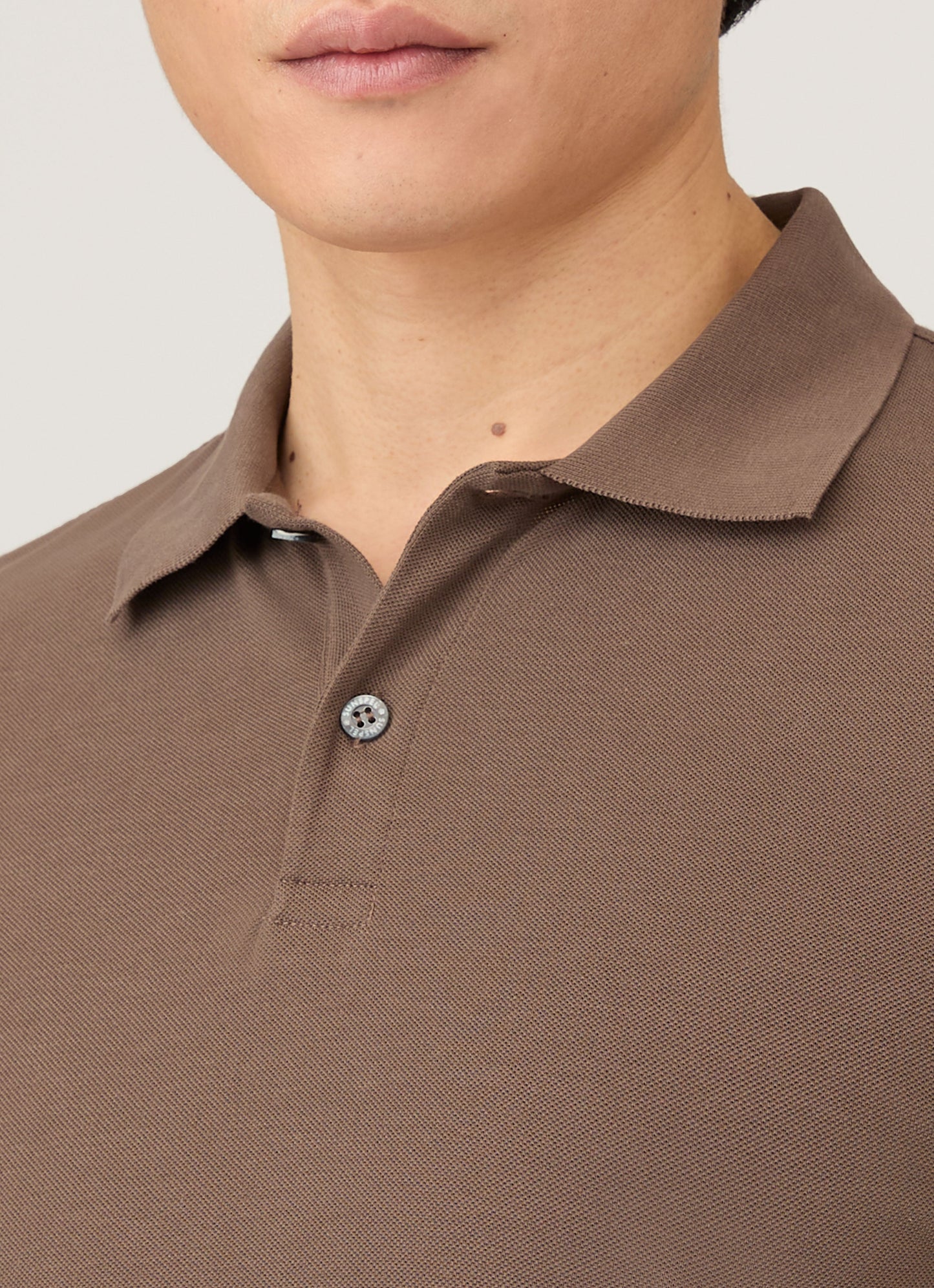 Mens Pique Polo Shirt In Bark Mpol1028 Brgc