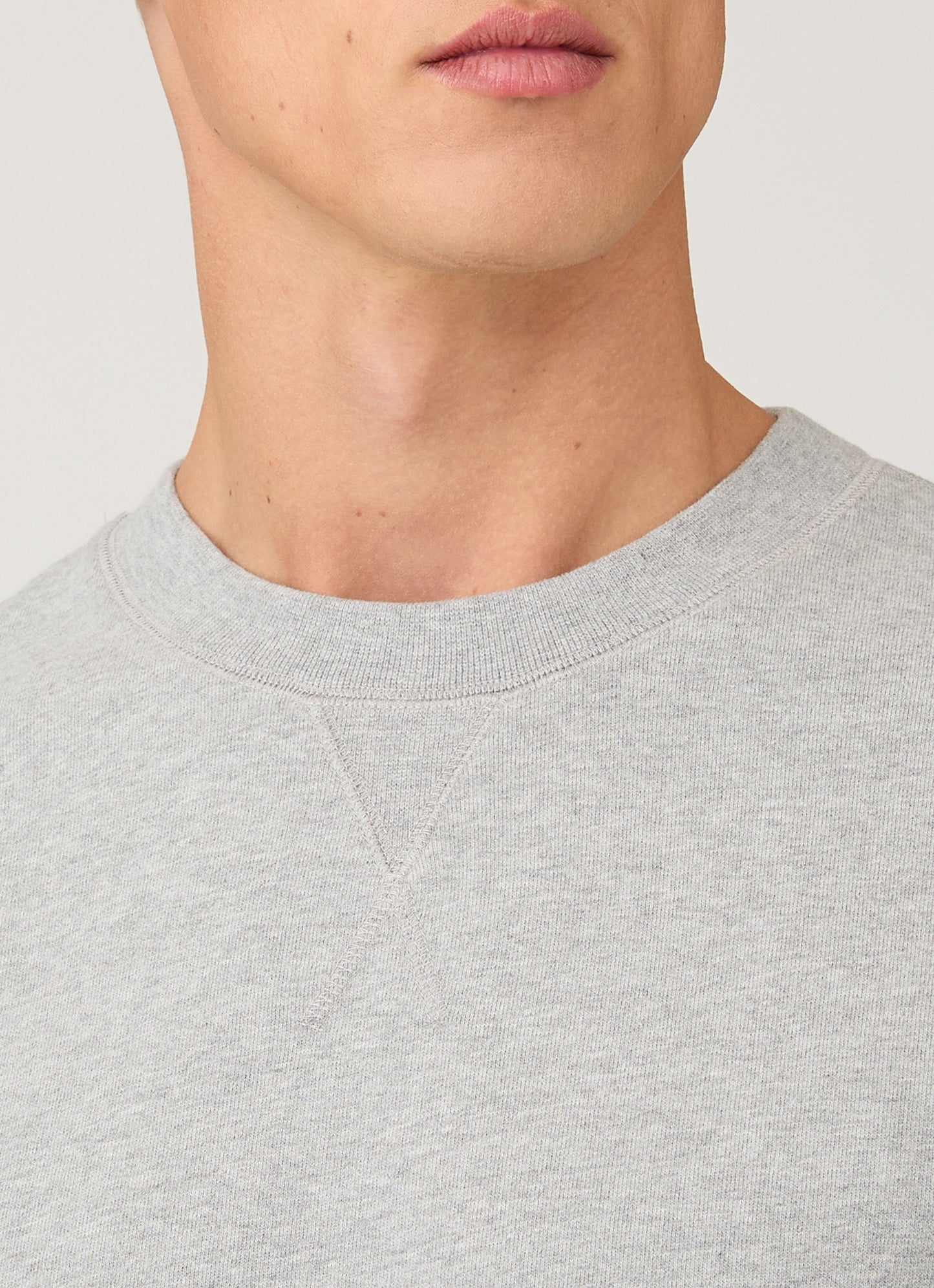 Mens Cotton Loopback Sweatshirt In Grey Melange Mswe1516