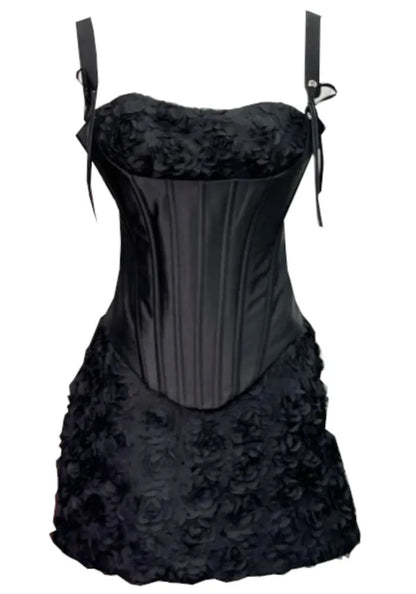Floral Corset Dress Black