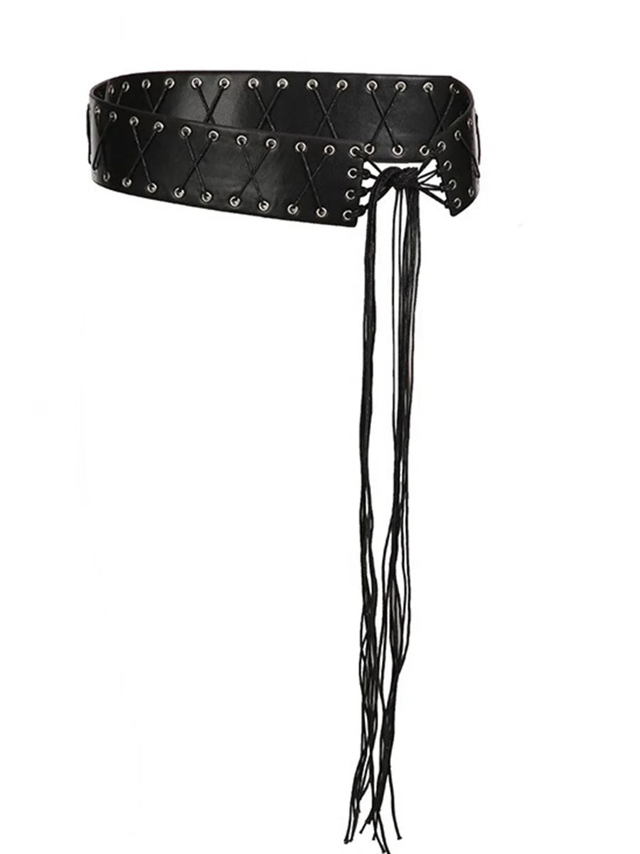 American Style Eyelet Strap PU Belt