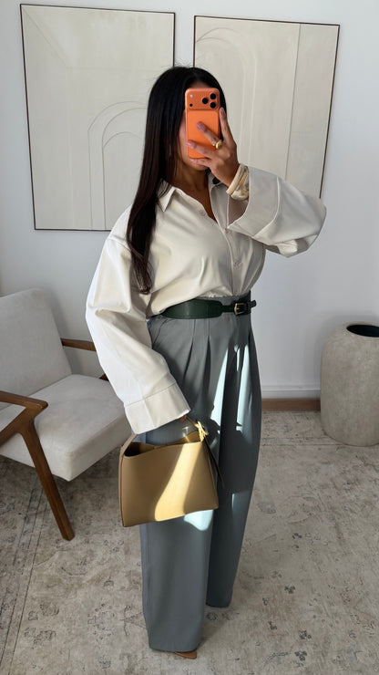 Ceinture Large A Boucle Amao Vert Sapin 1