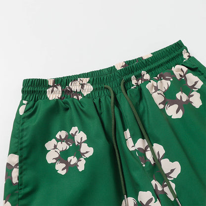 Denim Tears Shorts Yellow flower woven