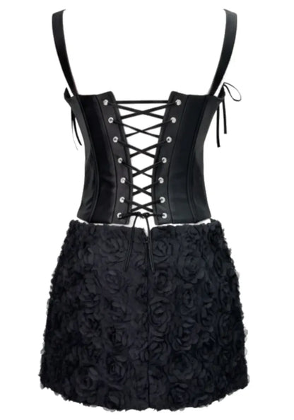 Floral Corset Dress Black