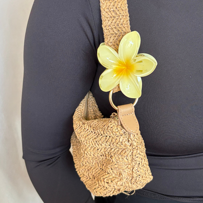 Tropical Flower Claw Clip - Butter Yellow