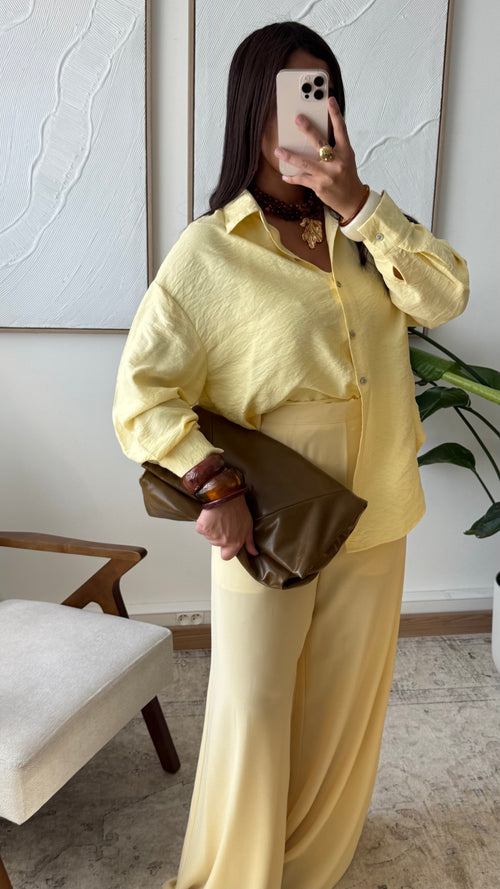 Chemise effet lin ARMINE LGJS178 I Jaune