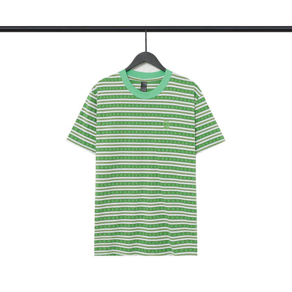 Chrome Heart T Shirts Poison Home Stripe Jacquard Embroidery Short Sleeve Couple T-Shirt