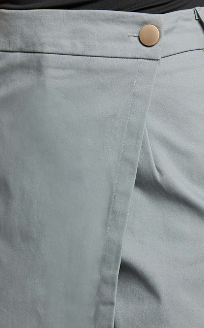 Gerry Skort - Twill Wrap Front Skort in Slate