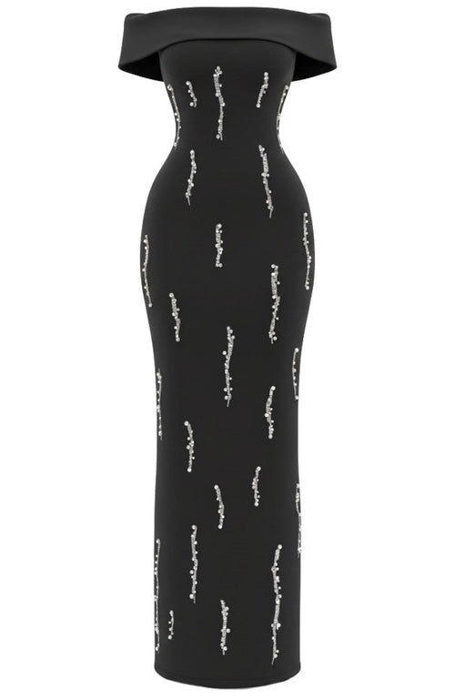 Bardot Crystal Maxi Dress Black