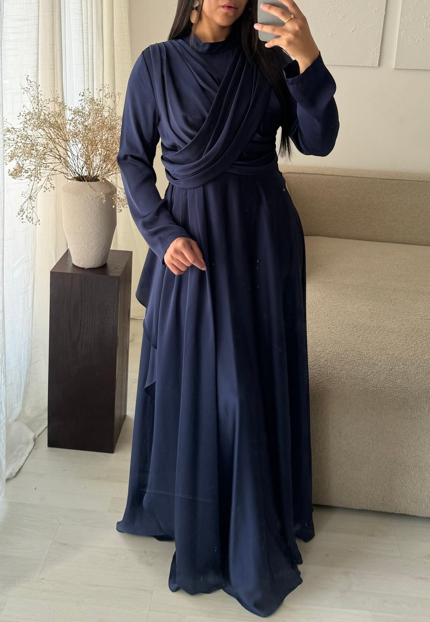 Robe Turquie Col Croise I Bleu Nuit