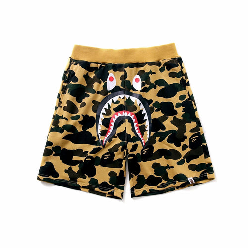 Bathing Ape Shorts Men's Shark Head Camouflage Elastic Waist Fifth Pants Middle Pants Casual Shorts