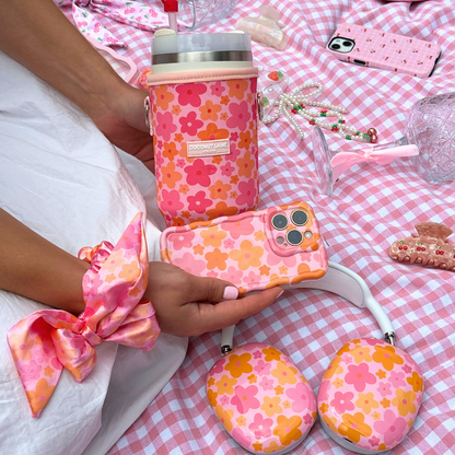 Tumbler Carry Case - Pink & Orange Bloom