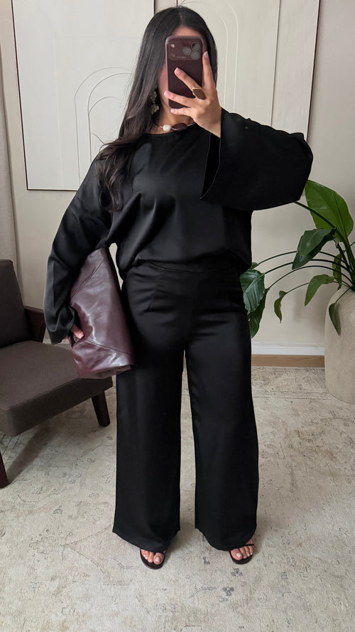 Pantalon Satine Yasminah I Noir Copie