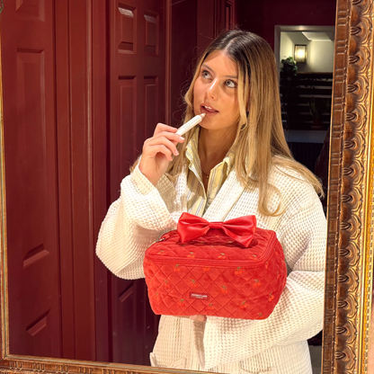 Travel Vanity Case - Cherry Velvet