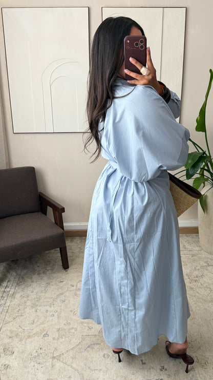 Robe chemise en coton VERDANT  I Bleu ciel
