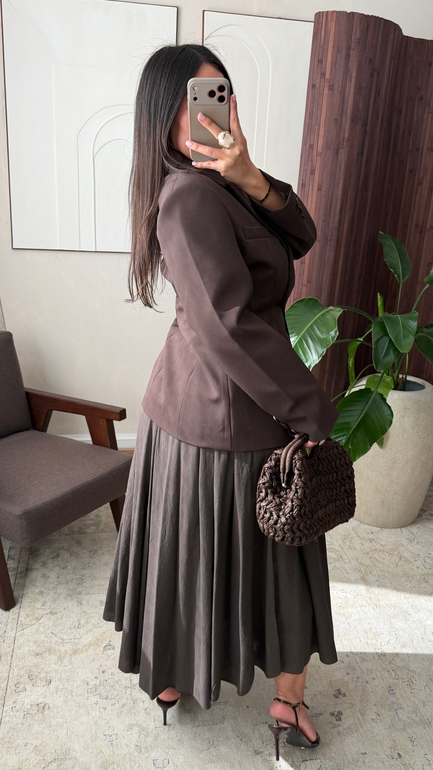 Blazer Ajuste A La Taille I Marron Chocolat