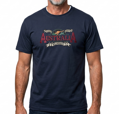 10X Adult Australian Wilderness Souvenir T Shirt Bulk Pack Navy Blue 100 Cotton Tee Top