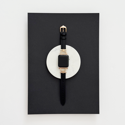 Vegan PU Leather Apple Watch Strap - Kohl Black
