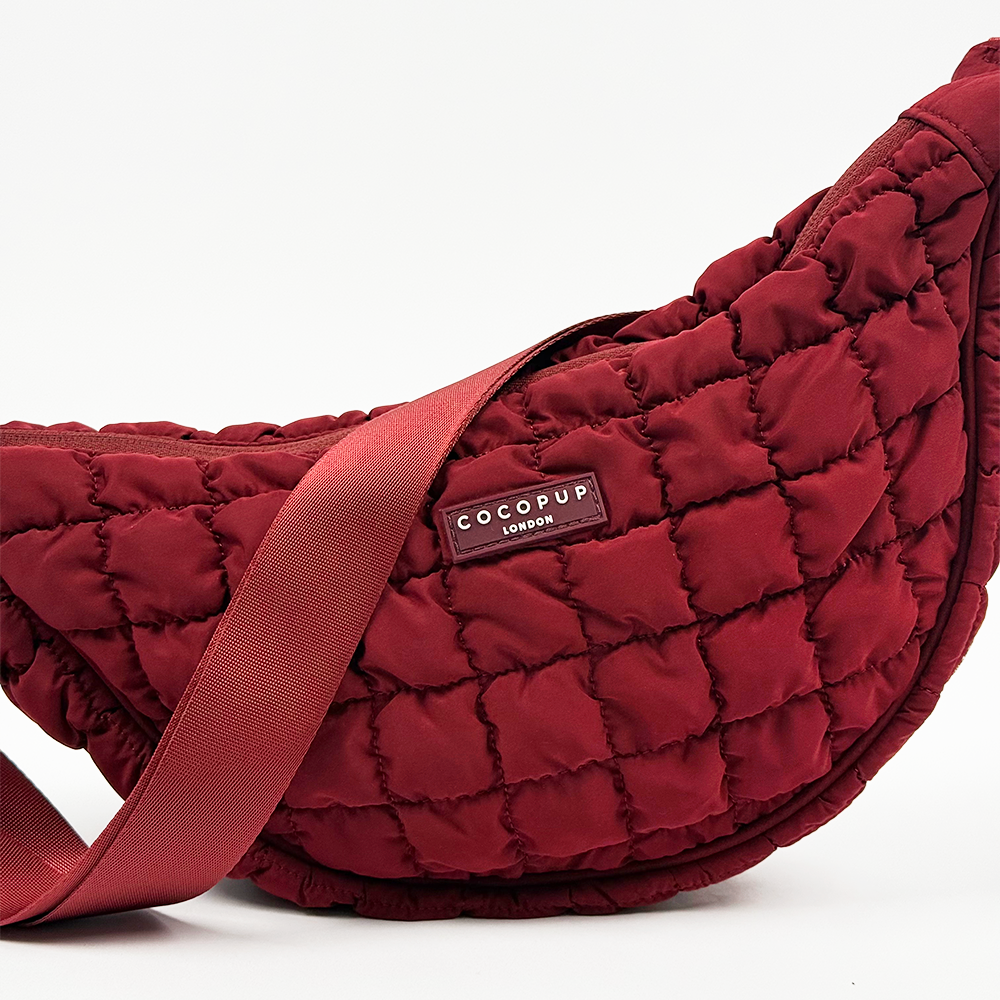 Crossbody Crescent Dog Walking Bag Bundle - Merlot