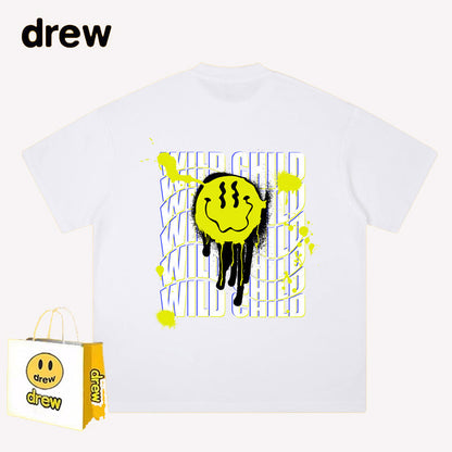 Drew T-shirts Smiley Face Alphabet Graffiti Print