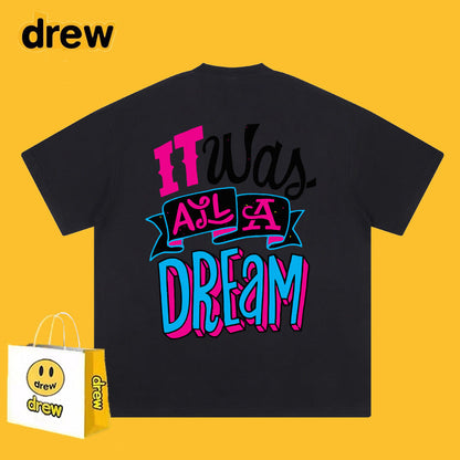 Drew T-shirts Smiley Face Printing Couple High Street