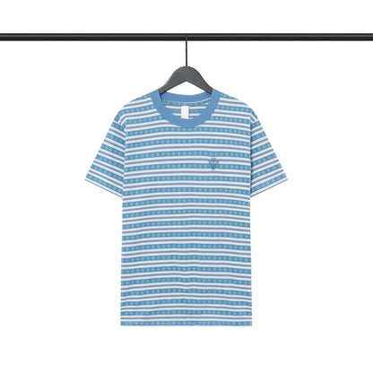 Chrome Heart T Shirts Poison Home Stripe Jacquard Embroidery Short Sleeve Couple T-Shirt