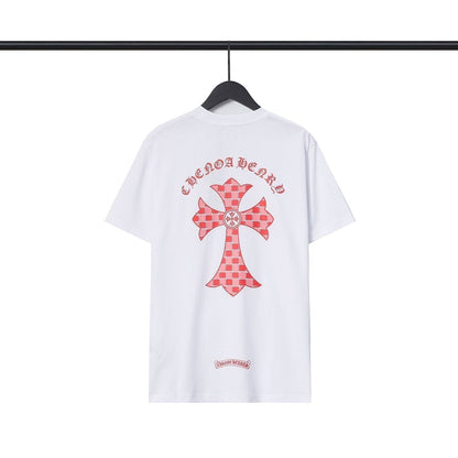Chrome Heart T Shirts Sanskrit Color Printing Loose Cotton Casual Crew Neck Short Sleeve T-Shirt