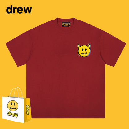 Drew T-shirts Short Sleeve Cola Loose round Neck