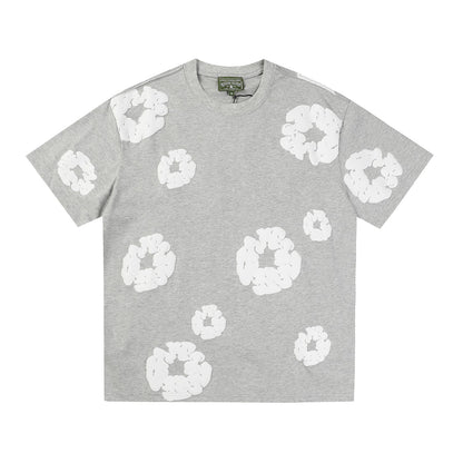 Denim Tears Outfit:T-shirt/Shorts (Separate Purchase Options) Puff Print Short Sleeve T-shirt Loose Couple Shorts Suit