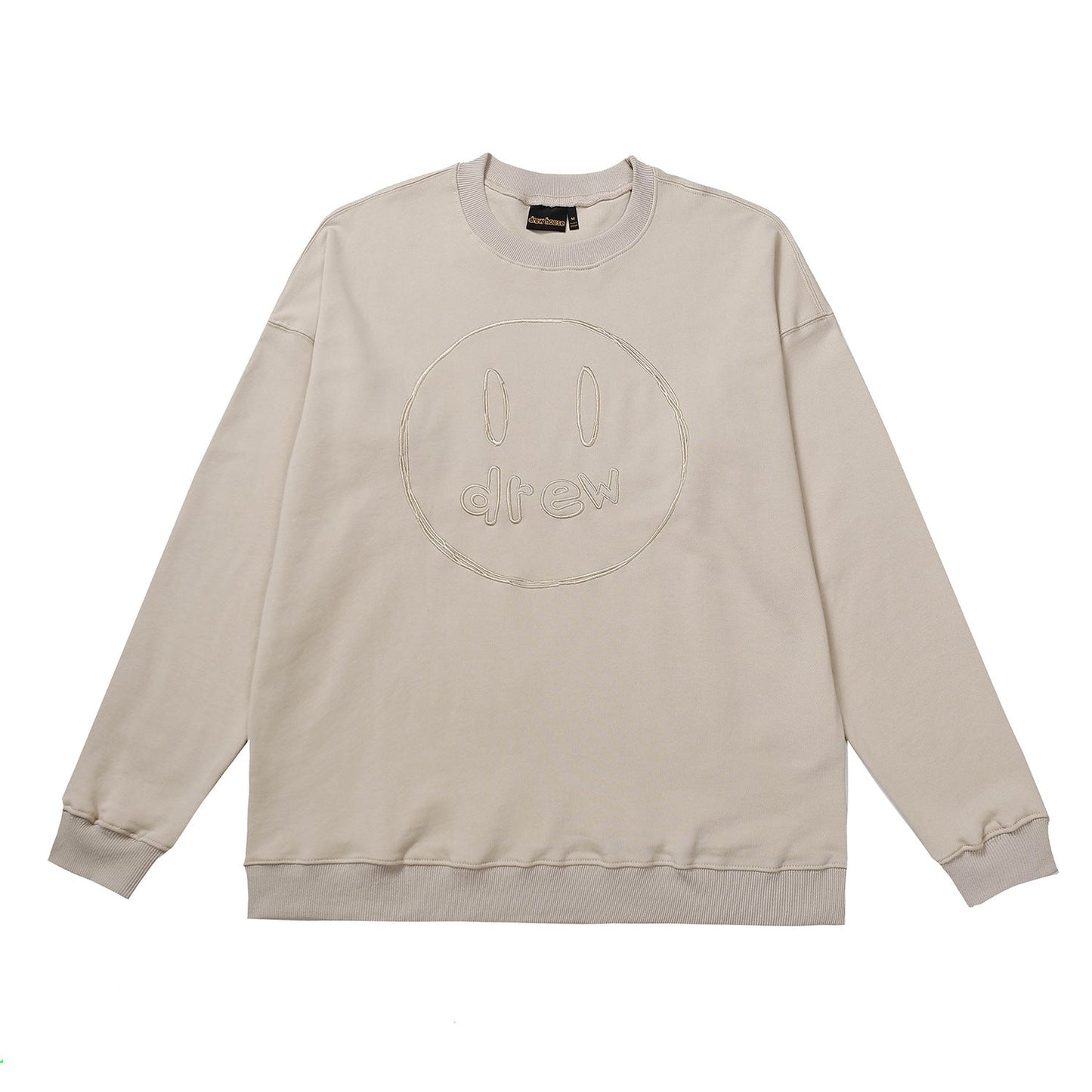 Drew House Sweatshirts Unisex Sketch Smiley Face Crew Neck Sweatshirts