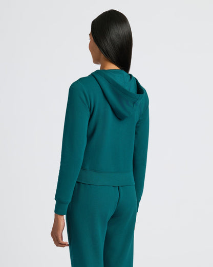 Womens Deep Emerald Crop Zip Hoodie & Relaxed Jogger 2-Pack