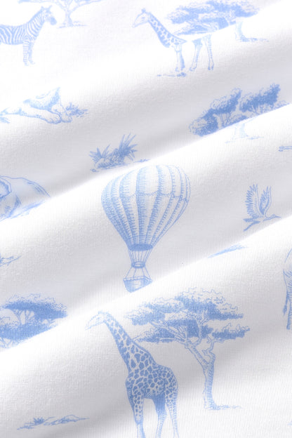 Zippered Footie in Toile Safari