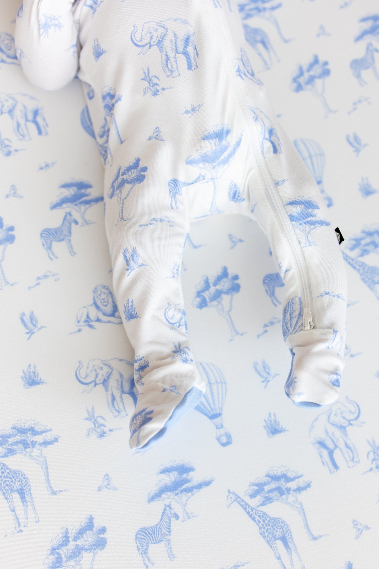 Zippered Footie in Toile Safari