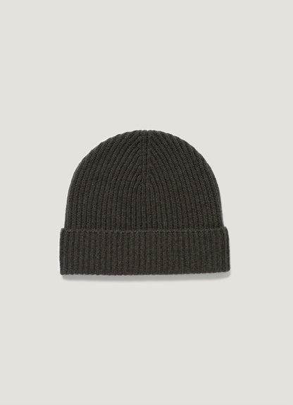 Cashmere Ribbed Hat In Dark Green Ahat9055 Gnin