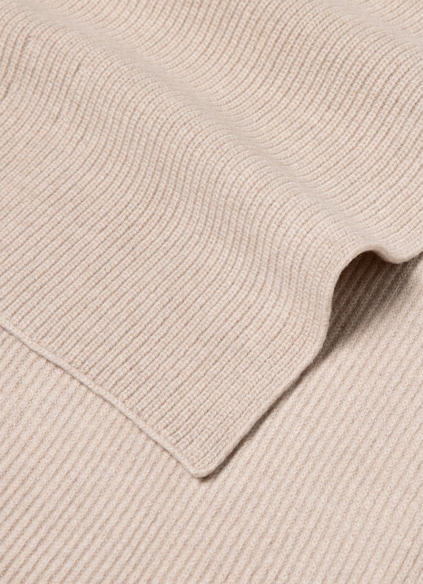 Cashmere Ribbed Scarf In Putty Asca9365 Whhq
