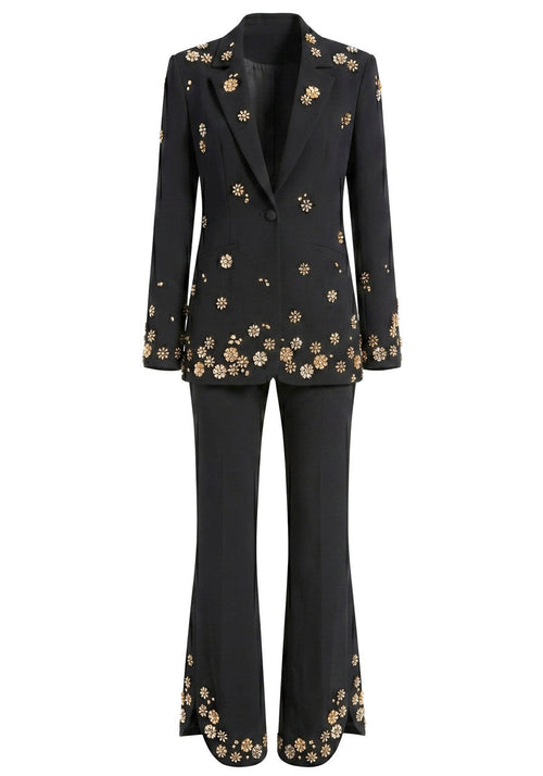 Crystal Flower Suit Black
