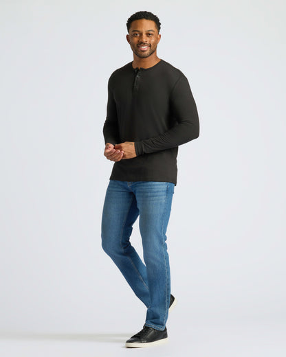 Black Long Sleeve Henley
