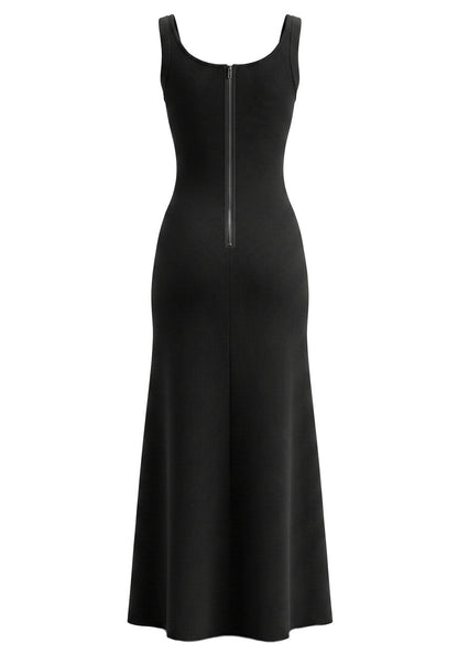 Crystal Front Detail Maxi Dress Black