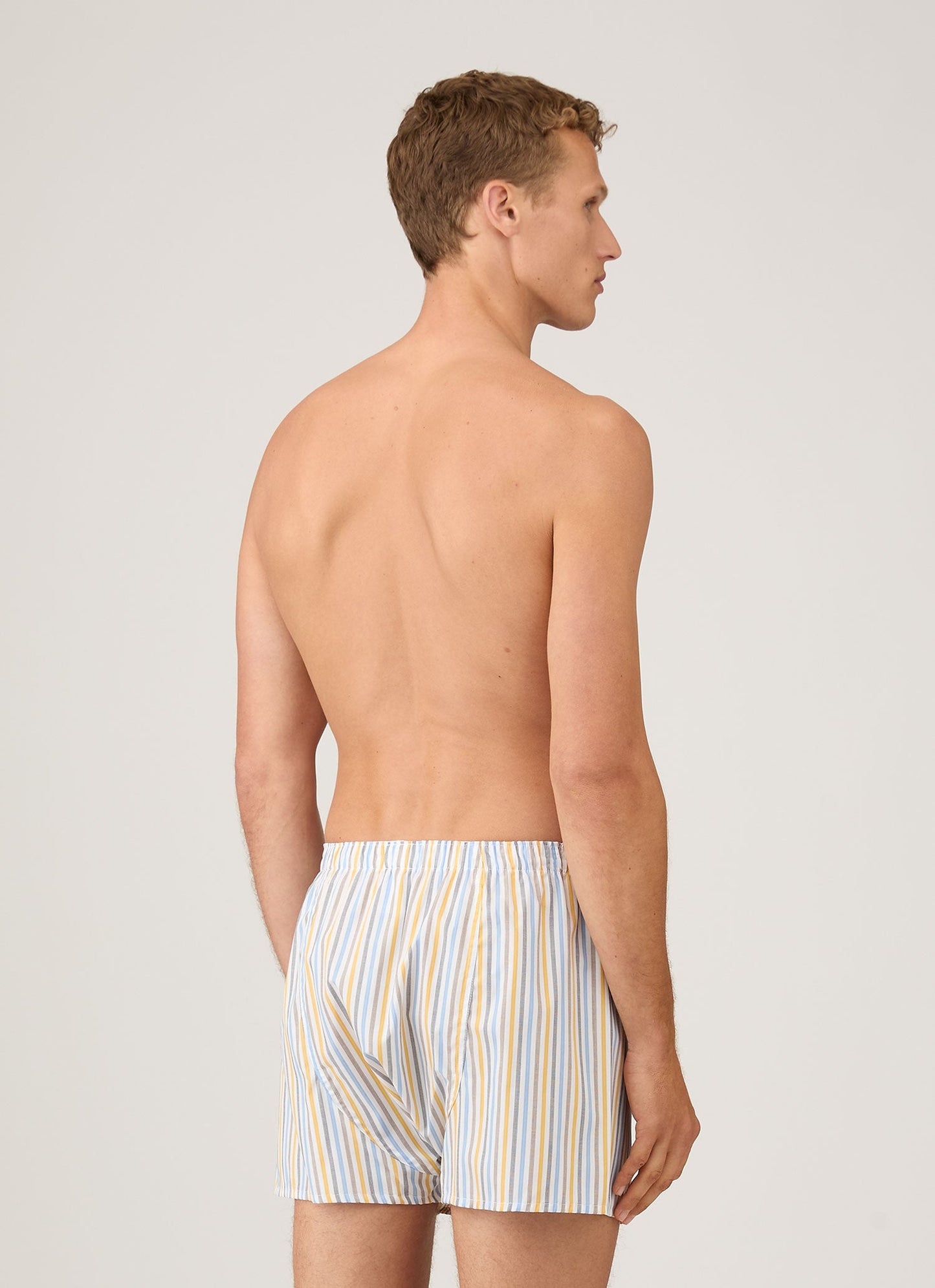 Mens Classic Boxer Shorts In White Blue Brown Yellow Mbox4700 Stny
