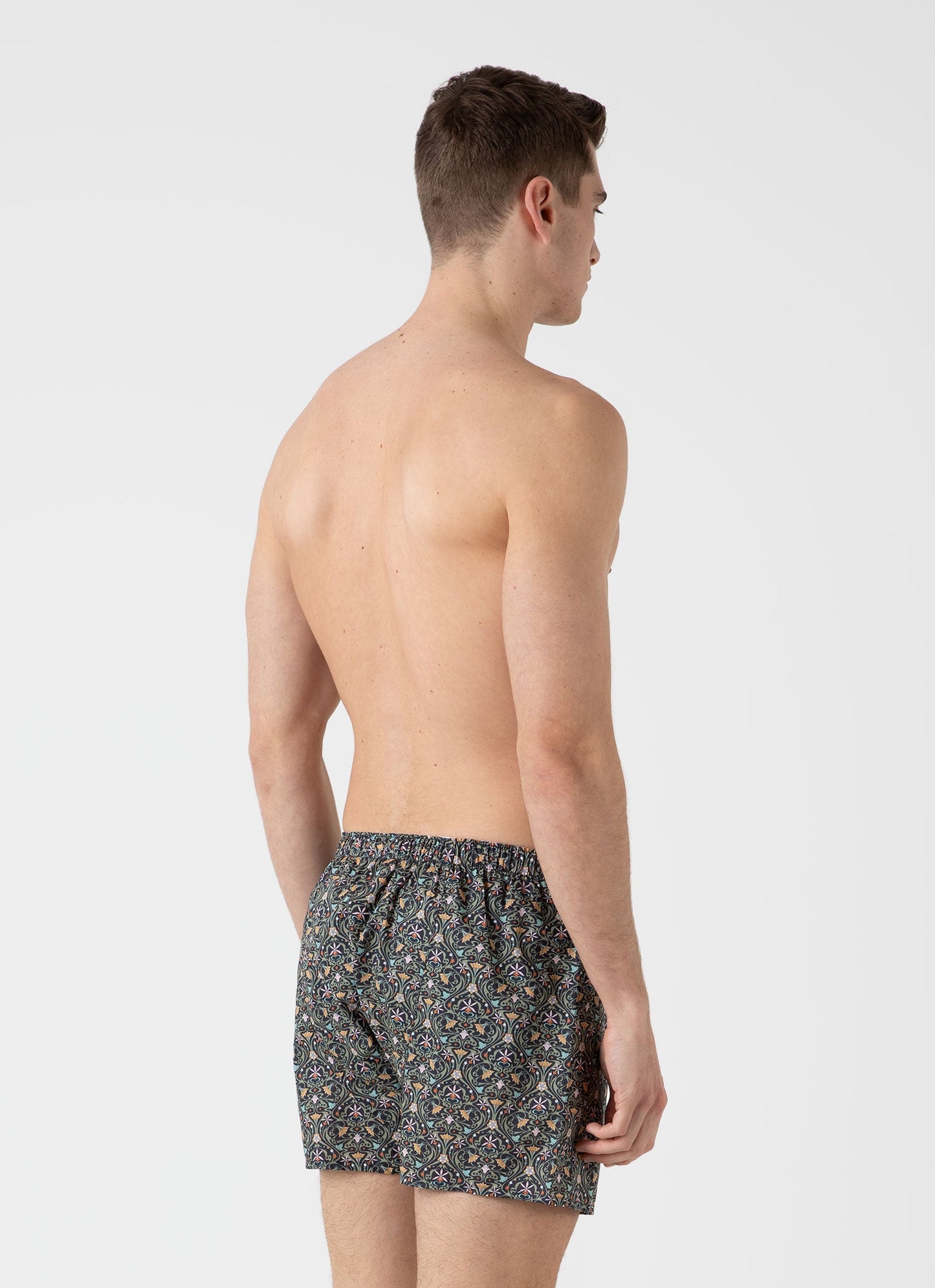 Mens Classic Boxer Shorts In Liberty Fabric In Ghost Orchid Mbox4701L Midd