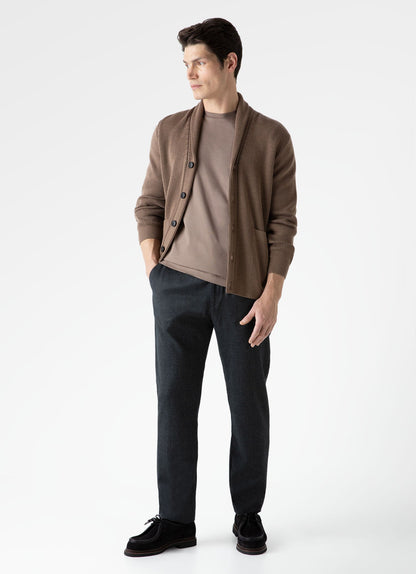 Mens Ribbed Shawl Neck Cardigan In Cedar Mcar8222 Breh