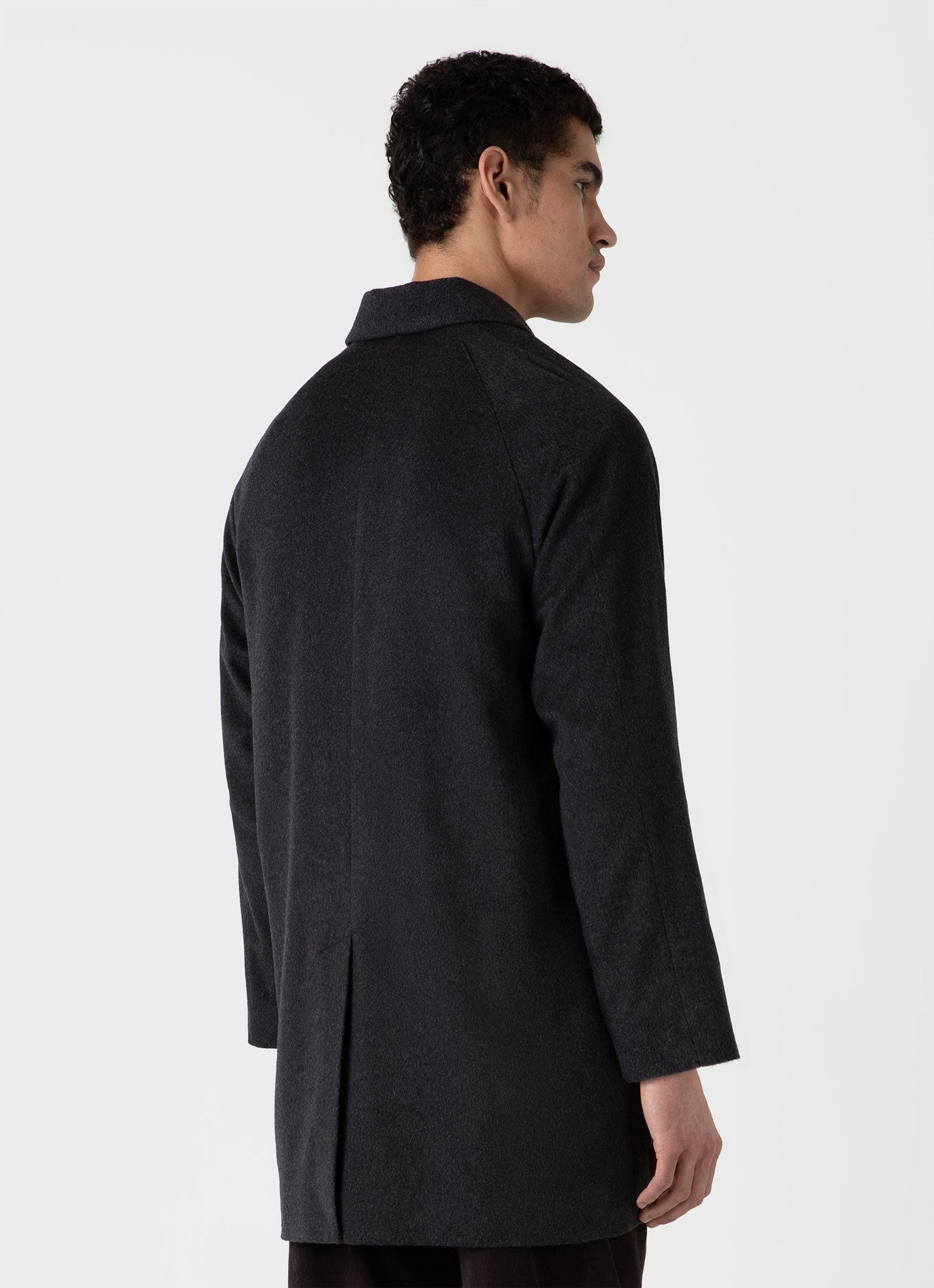Mens Cashmere Car Coat In Charcoal Melange Mcoa7327 Gyad