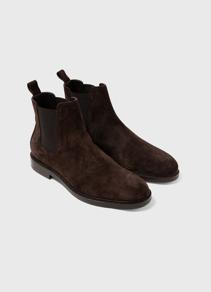 Mens Suede Chelsea Boot In Coffee Mftw9422 Bref