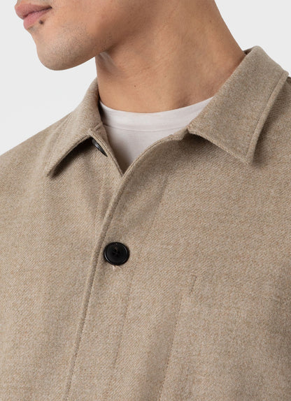 Mens Wool Twin Pocket Jacket In Sandstone Mjac7065 Brfc