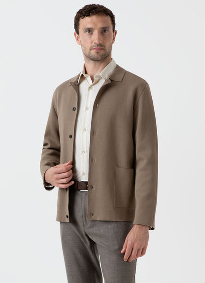 Mens Milano Knit Jacket In Dark Stone Mjac7131 Whdc