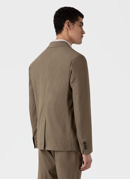 Mens Brushed Cotton Wool Blazer In Sandstone Mjac7135 Brfc