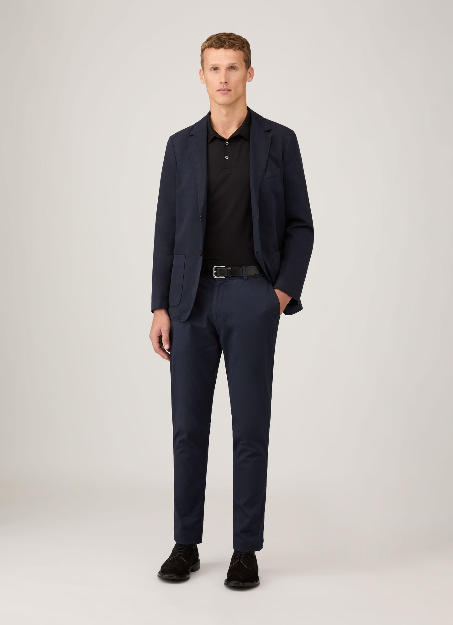 Mens Cotton Linen Unstructured Blazer In Navy Mjac7220 Buaa